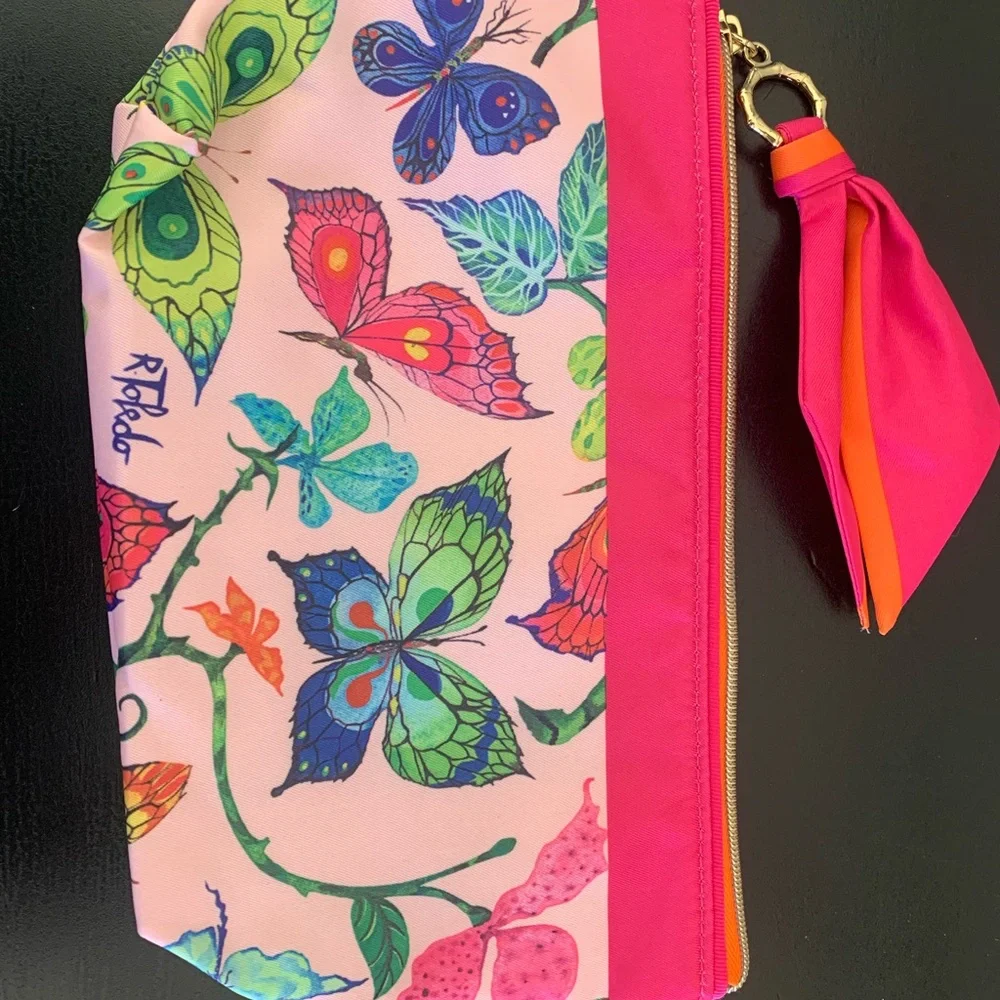 Estee Lauder Colorful Satin Cosmetic Bags Ruben Toledo Design Keepsake Butterfly